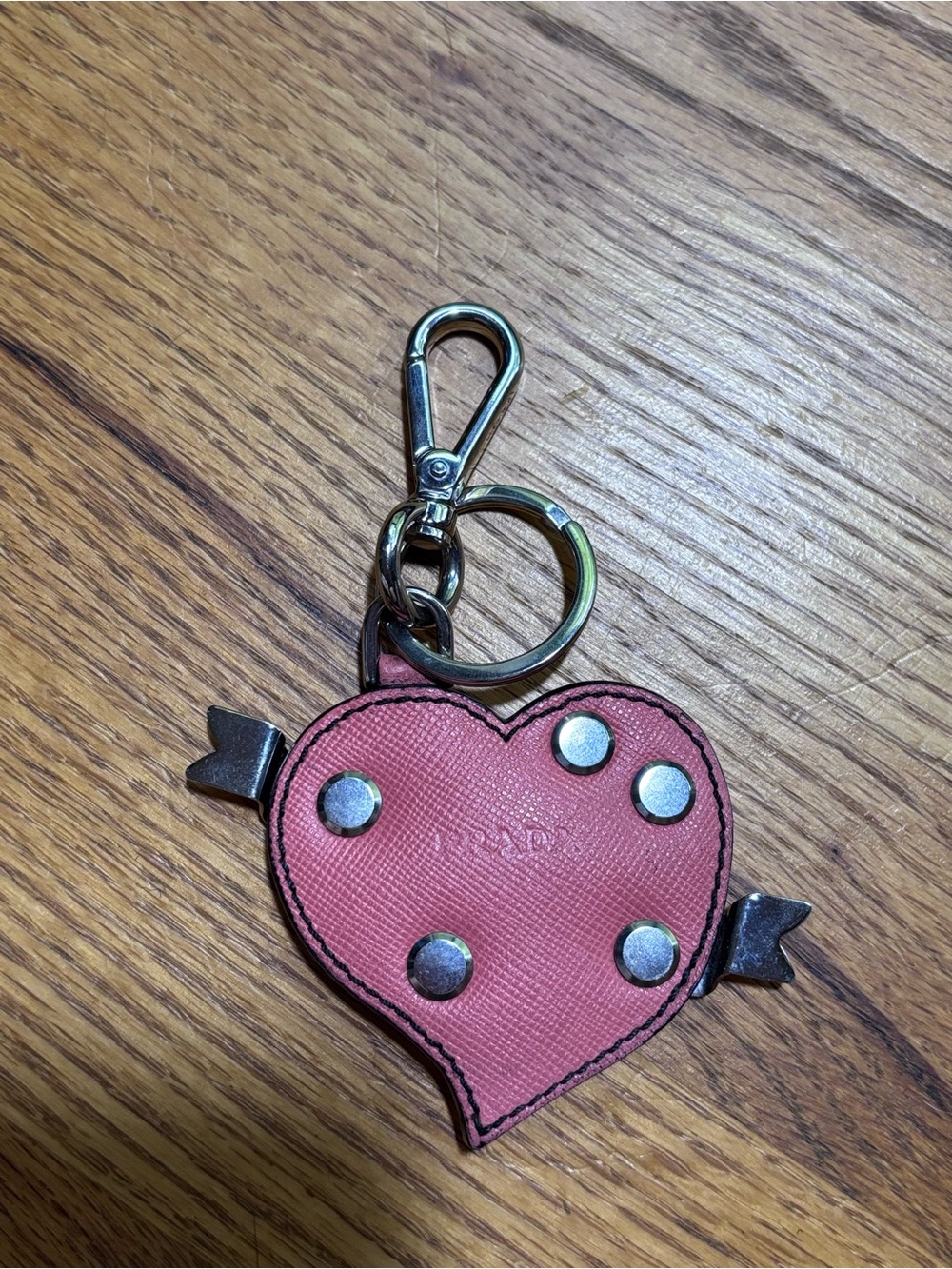 Prada Heart Bag Charm 💘 Authentic Saffiano Leather Cupid Keychain
